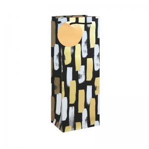 Eurowrap Mono Paint Strokes Bottle Bag Black Pack of 12 37013-4C