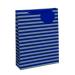 Striped Gift Bag Medium Blue/Silver (Pack of 6) 26655-3