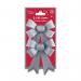 Eurowrap 2 Glitter Gift Bows Silver (Pack of 6) X-25476-BCC EU56966