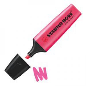 STABILO BOSS ORIGINAL Highlighter Chisel Tip 2-5mm Line Pink Pack 10 -