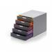 Durable VARICOLOR 5 Drawer Unit Desktop Drawer Set with 5 Colour Coded Drawers and Label Inserts - 760527 10139DR