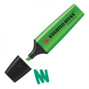 STABILO BOSS ORIGINAL Highlighter Chisel Tip 2-5mm Line Green Pack 10