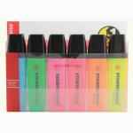 STABILO BOSS ORIGINAL Highlighter Chisel Tip 2-5mm Line Assorted Colours (Wallet 6) - 706 10164ST