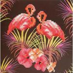 Crystal Art Pink Flamingos 18 x 18cm Card CCK-A7 10271CB