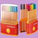 STABILO point 88 Fineliner Pen 0.4mm Line Assorted Colours (Wallet 20) - 8820-03 10283ST