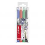STABILO Write-4-All Fine Permanent Marker 0.7mm Line Assorted Colours (Wallet 4) - 156/4 10325ST