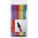 STABILO Pen 68 Fibre Tip Pen 1mm Line Assorted Colours (Wallet 10) - 6810/PL 10367ST