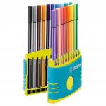 STABILO Pen 68 Fibre Tip Pen 1mm Line Assorted Colours (Wallet 20) - 6820-04 10374ST