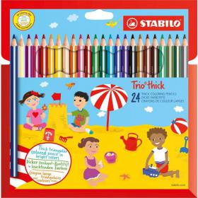 STABILO Trio Thick Colouring Pencil Assorted Colours (Pack 24) - 20324-01 10437ST