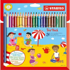 STABILO Trio Thick Colouring Pencil Assorted Colours (Pack 24) - 203/24-01 10437ST