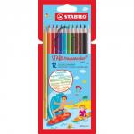 STABILOaquacolor Water Colour Colouring Pencil Assorted Colours (Wallet 12) 10444ST
