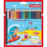 STABILOaquacolor Water Colour Colouring Pencil Assorted Colours (Wallet 24) 10451ST