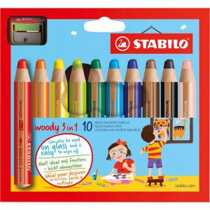 STABILO woody 3 in 1 Colouring Pencil and Sharpener Set Assorted
