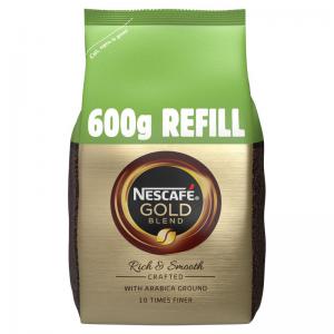 Nescafe Gold Blend Instant Coffee Refill Bag 600g Pack 6 - 12339283x6