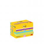 Post-It Super Sticky Notes 47.6x47.6mm 90 Sheets Cosmic Colours (Pack 12) 7100290180 10499MM