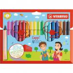 STABILO Cappi Felt Tip Pen with Cap Ring Assorted Colours (Wallet 18) - 168/18-4 10514ST