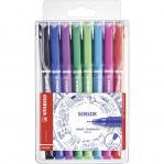 STABILO SENSOR fine Pen 0.3mm Line Assorted Colours (Wallet 8) - 1898 10528ST