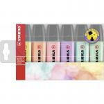 STABILO BOSS ORIGINAL Pastel Highlighter Chisel Tip 2-5mm Line Assorted Colours (Wallet 6) - 706-2 10549ST