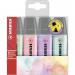 STABILO BOSS ORIGINAL Pastel Highlighter Chisel Tip 2-5mm Line Assorted Colours (Wallet 4) - 704-2 10605ST