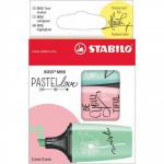 STABILO BOSS Mini Pastellove Highlighter Chisel Tip 2-5mm Line Mint/Pink/Turquoise (Pack 3) 10633ST