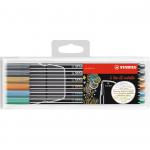 STABILO Pen 68 Fibre Tip Pen 1.4mm Line Metallic Assorted Colours (Wallet 6) - 6806/8-11-01 10745ST