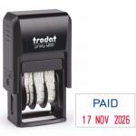 Trodat Printy 4850L2 Self Inking Word and Date Stamp PAID 25x5mm BlueRed Ink - 76373 10757TD