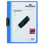 Durable DURAQUICK - 20 Sheet Document Clip File Folder - Perfect for Binding Unpunched Documents - A4 Blue (Pack 20) - 227006 10838DR