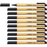 STABILO GREENpoint CO2 neutral Fibre Tip Sign Pen 0.8mm Line Black (Pack 10) 608846 10843ST