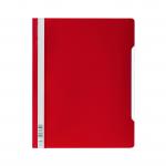 Durable Clear View Project Report File & Document Folder Extra Wide Format A4 Red (Pack 50) - 257003 10866DR