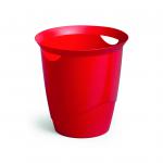 Durable TREND Waste Bin 16 Litre Capacity - Stylish Home & Office Waste Basket - Red - 1701710080 10909DR