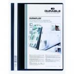 Durable DURAPLUS Presentation Folder Transparent Cover & Inside Pocket for Documents Extra Wide Format  A4 Black (Pack 25) - 257901 10936DR