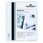Durable DURAPLUS Presentation Folder - Extra Wide Format - Transparent Cover & Inside Pocket for Documents - A4 White (Pack 25) - 257902 10943DR