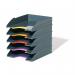 Durable VARICOLOR ECO Letter Trays A4 80% Recycled Plastic Stackable Trays with Coloured Grips (Pack 5) - 770557 10965DR