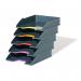 Durable VARICOLOR ECO Letter Trays A4 80% Recycled Plastic Stackable Trays with Coloured Grips (Pack 5) - 770557 10965DR