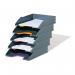 Durable VARICOLOR ECO Letter Trays A4 80% Recycled Plastic Stackable Trays with Coloured Grips (Pack 5) - 770557 10965DR