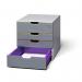 Durable VARICOLOR 4 SAFE Lockable Drawer Unit Desktop Drawer Set with 4 Colour Coded Drawers and Label Inserts - 760627 10972DR