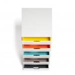 Durable VARICOLOR MIX 5 Drawer Unit - Desktop Drawer Set with 5 Colour Coded Draws - Perfect for Storing Documents and Paperwork - 762527 10993DR