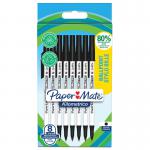 Paper Mate Kilometrico Ballpoint Pen Medium Point 1.0mm Black 80% recycled Plastic (Pack 8) - 2187678 11073NR