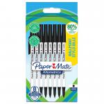 Paper Mate Kilometrico Ballpoint Pen Medium Point 1.0mm Black 80% recycled Plastic (Pack 8) - 2187678 11073NR