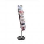 Alba Floor Standing Literature Display Unit 7 x A4 Compartments Silver Grey DDFIL7S 11087AL