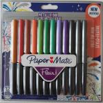 Paper Mate Metallic Felt Tip Pen Medium 0.7mm Tip Assorted Colours (Pack 12) 2137362 11115NR