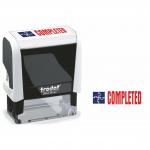 Trodat Office Printy 4912 Self Inking Word Stamp COMPLETED 46x18mm Blue/Red Ink - 77296 11121TD