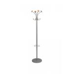 Alba Vienna Coat Stand 8 Pegs Wood and Silver PMVIENA 11122AL