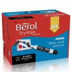 Berol Dry Wipe Whiteboard Marker Chisel Tip 2-5mm Line Black (Pack 48) - 1984887 11151NR