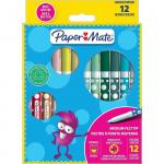 Paper Mate Childrens Felt Tip Colouring Pen Washable Assorted Colours (Pack 12) 2166507 11157NR