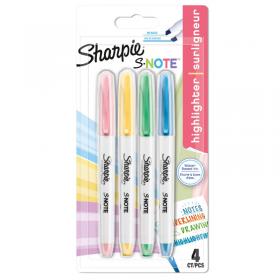 Sharpie S-Note Creative Permanent Marker Chisel Tip Assorted Colours (Pack 4) 2138234 11179NR