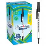 Paper Mate Kilometrico Ballpoint Pen Medium Point 1.0mm Black 80% recycled Plastic (Pack 50) 2187701 11185NR