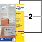 Avery Waterproof Paper Label 199.6x143.5mm 2 Per Page (Pack 50) - L7996-25 11199AV