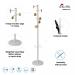 Alba Music Coat Stand 6 Pegs Wood and White - PMMUSIC BC 11213AL