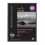 Brushed Aluminium Frame A4 Black - ALA4-BK 11227SS